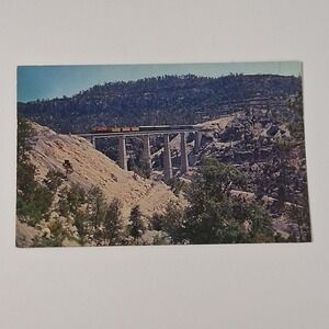Vintage Mexican Postcard‎ Ephemera Ferrocarril Chihuahua La Laja Bridge Train